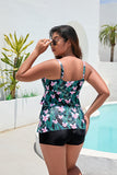 Plus Size Tiered Ruffle Tankini Swimsuit Two Piece